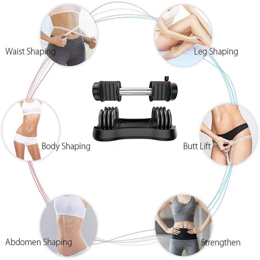 Adjustable Dumbbell 25lbs Fast Adjustment Function with Weight Plate(1 PCS)