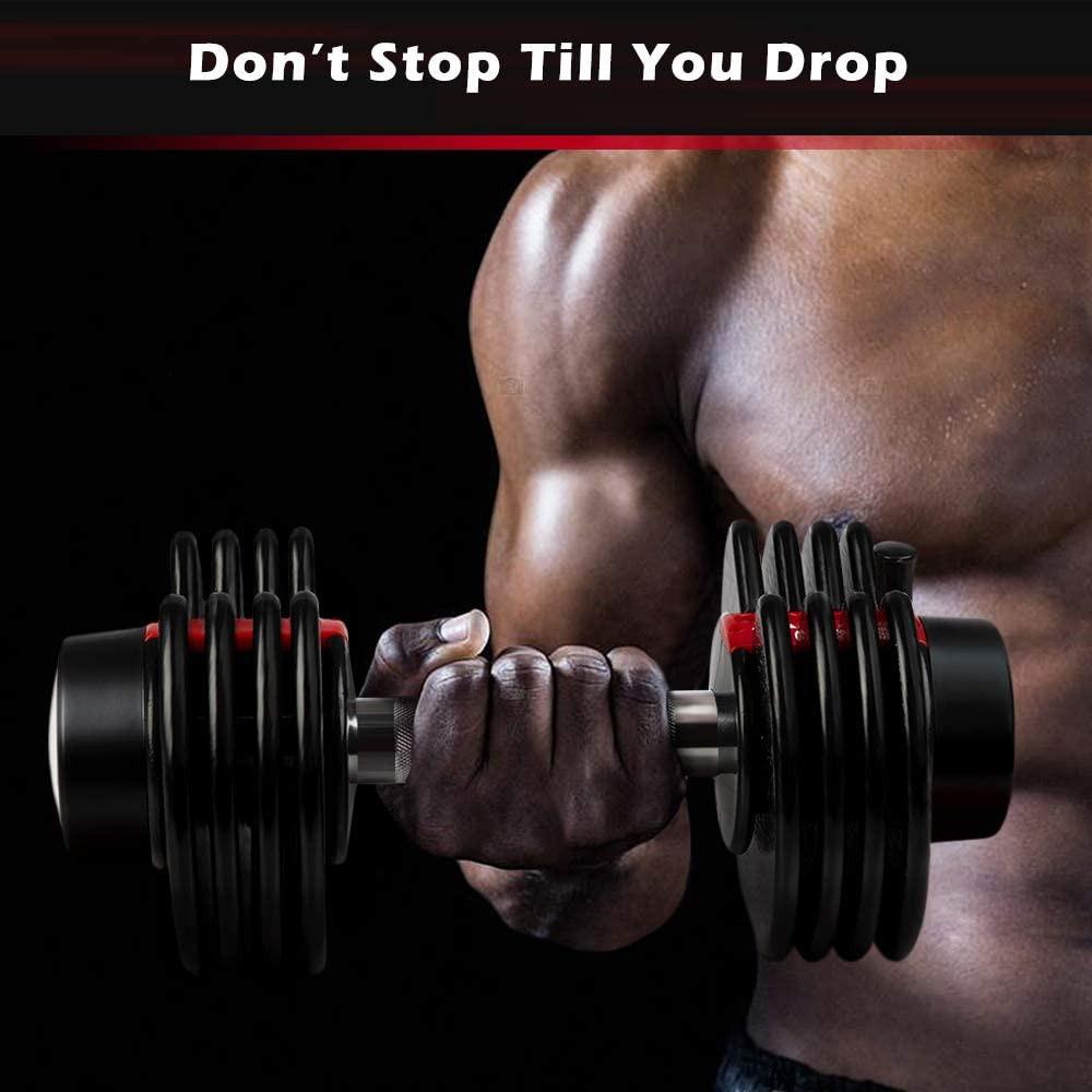Adjustable Dumbbell 25lbs Fast Adjustment Function with Weight Plate(1 PCS)