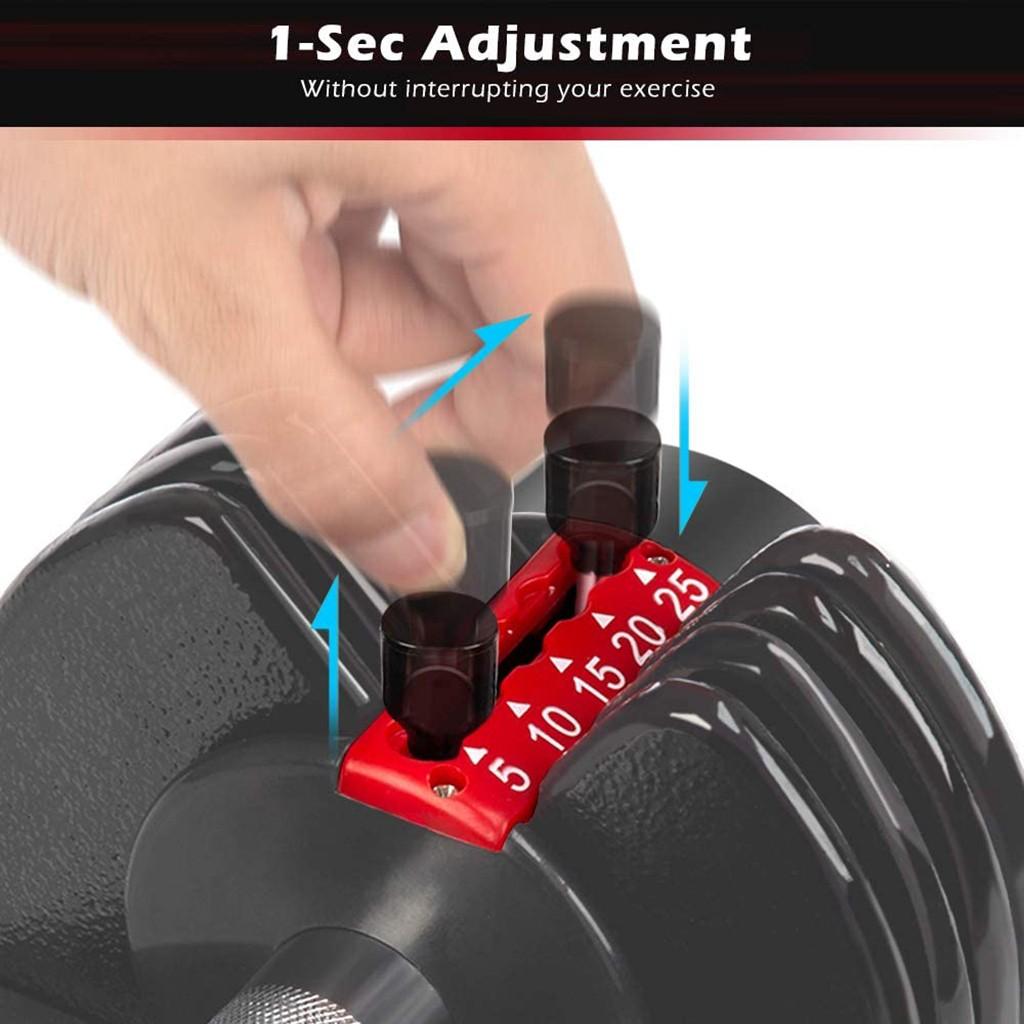 Adjustable Dumbbell 25lbs Fast Adjustment Function with Weight Plate(1 PCS)
