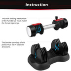 Adjustable Dumbbell 25lbs Fast Adjustment Function with Weight Plate(1 PCS)