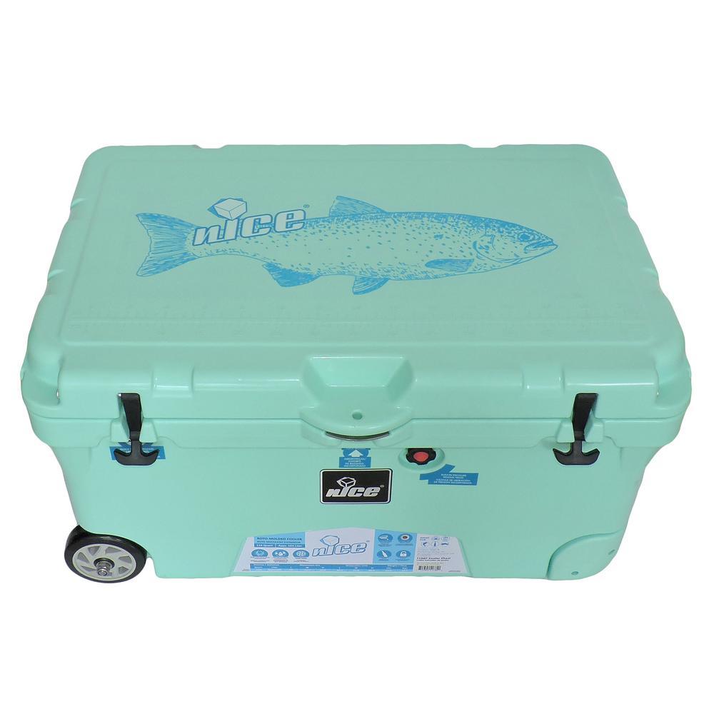 110 qt. Sea Foam Green Wheeled Cooler