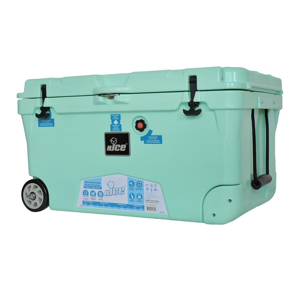110 qt. Sea Foam Green Wheeled Cooler