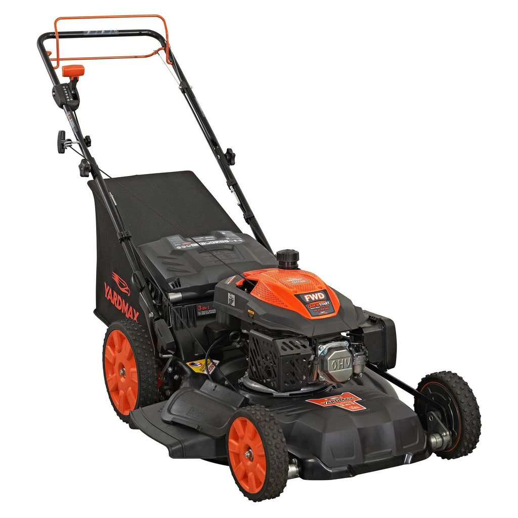22 in. 201cc Select PACE 6 Speed CVT High Wheel FWD 3-in-1 Gas Walk Behind Self Propelled Lawn Mower, Black (YG2860)