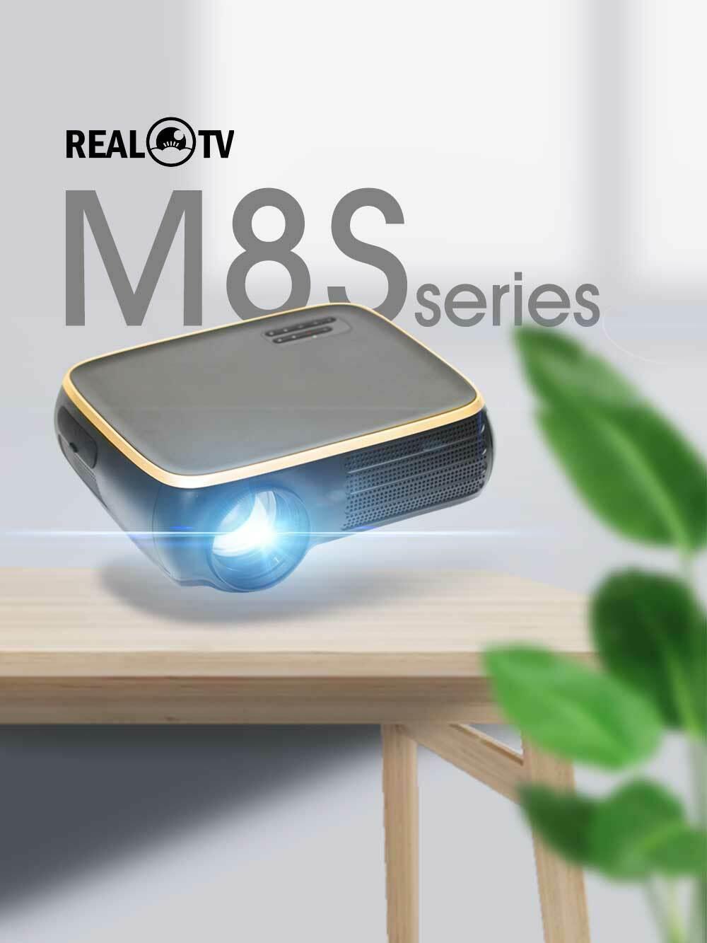 real tv m8s full hd 1080p projector 4k 7000 lumens cinema beamer android wifi