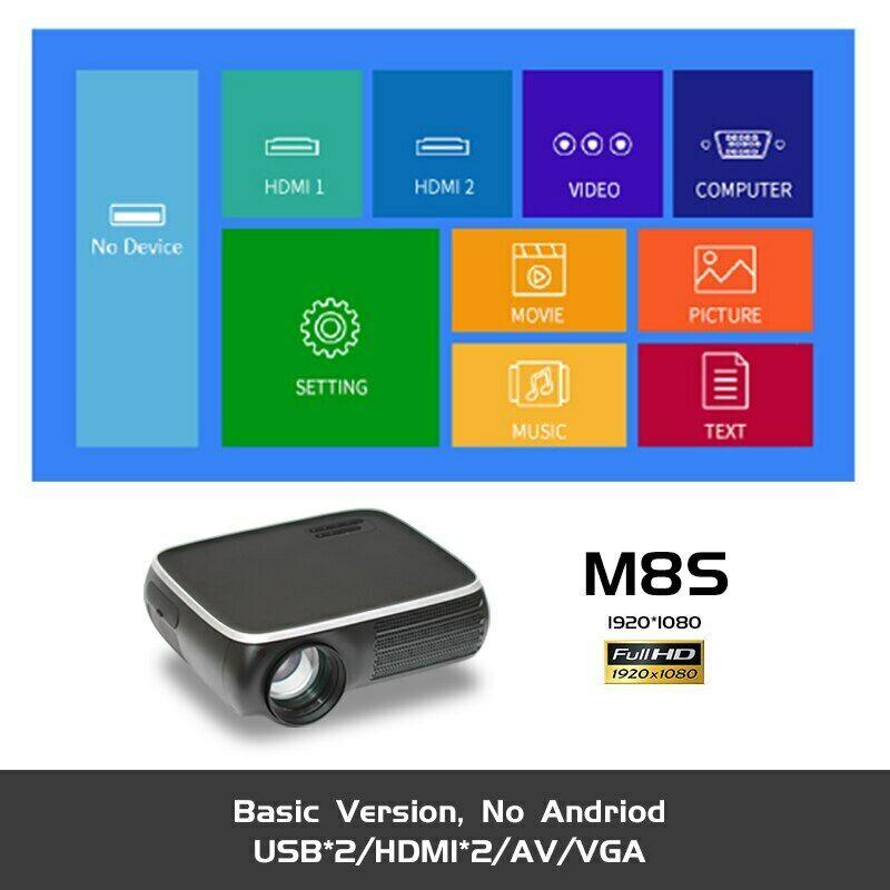 real tv m8s full hd 1080p projector 4k 7000 lumens cinema beamer android wifi
