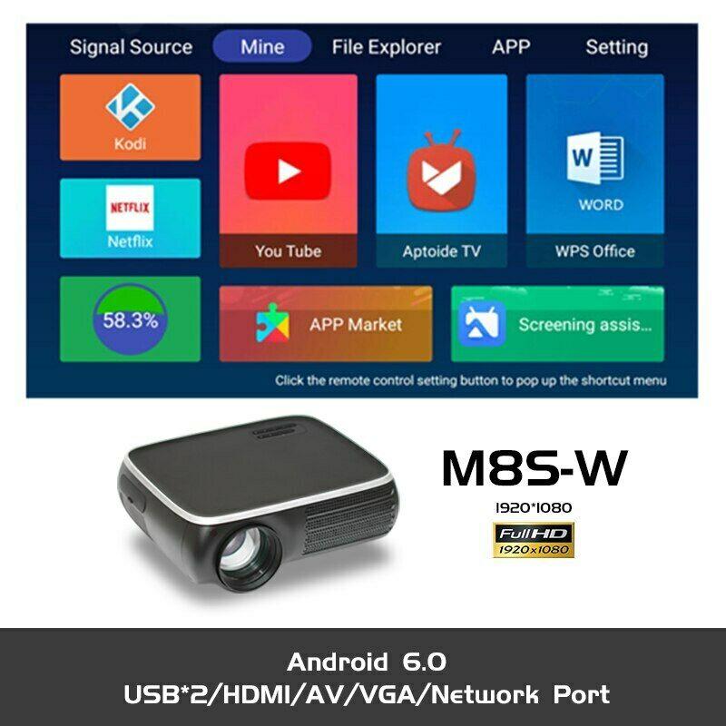 real tv m8s full hd 1080p projector 4k 7000 lumens cinema beamer android wifi