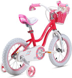 RoyalBaby Girls Kids Bike Stargirl 12 14 16 18 Inch Bicycle 3-9 Years Old Basket Training Wheels Kickstand Pink Blue Child's Cycle