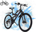 26in Outdoor Road Bikes Folding Mountain Bike Dual Suspension Frame, Fork Lightweight with Aluminum Frame - 26 inch - Outdoor Bicycle for Men and Women[ from U.S. East ]