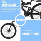 26in Outdoor Road Bikes Folding Mountain Bike Dual Suspension Frame, Fork Lightweight with Aluminum Frame - 26 inch - Outdoor Bicycle for Men and Women[ from U.S. East ]