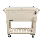 80 Qt. Rolling Patio Cooler Cream Furniture Style