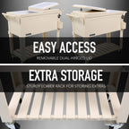 80 Qt. Rolling Patio Cooler Cream Furniture Style