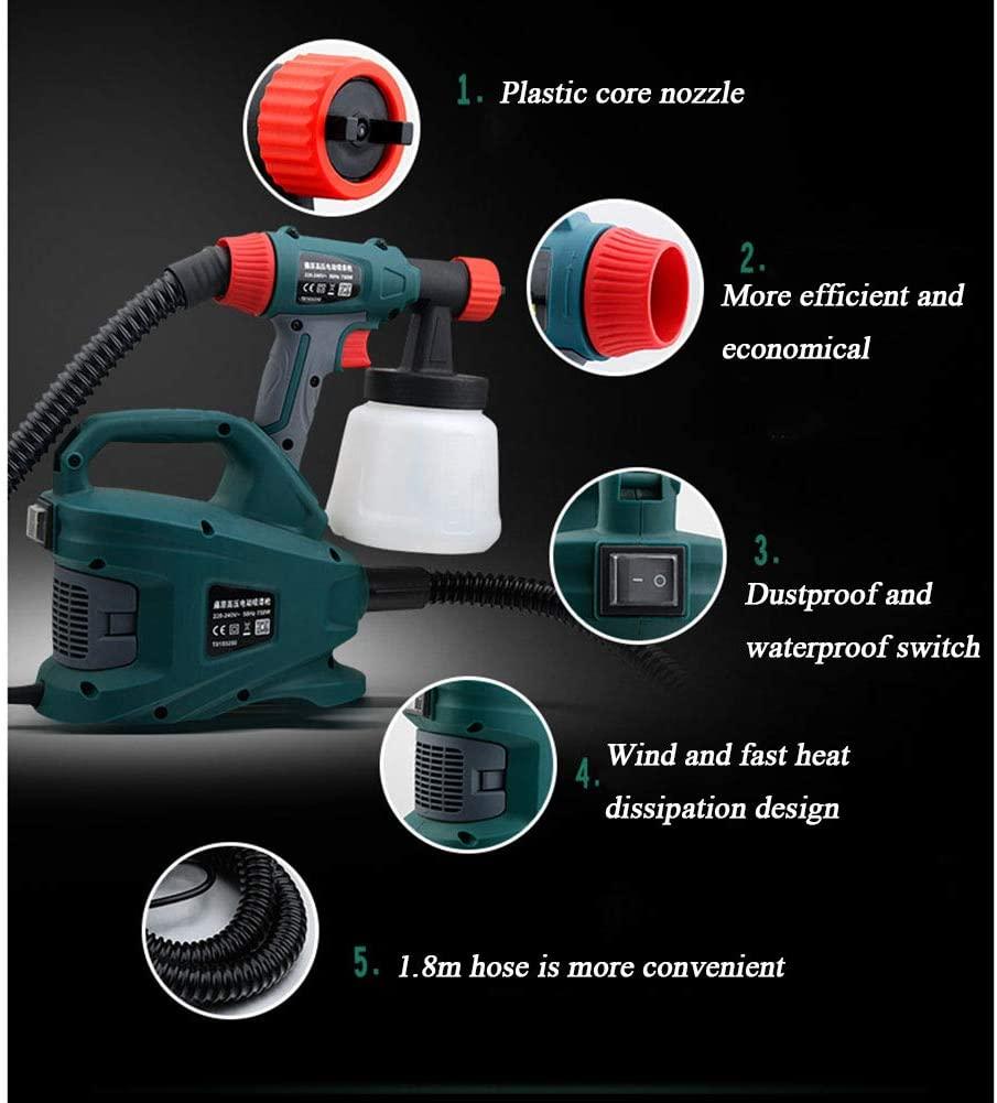 WEZER OTY Paint Sprayer Electric,Equipped with 2.5Mm Nozzle and 900Ml Large Capacity Watering Can,Topcoat Repair