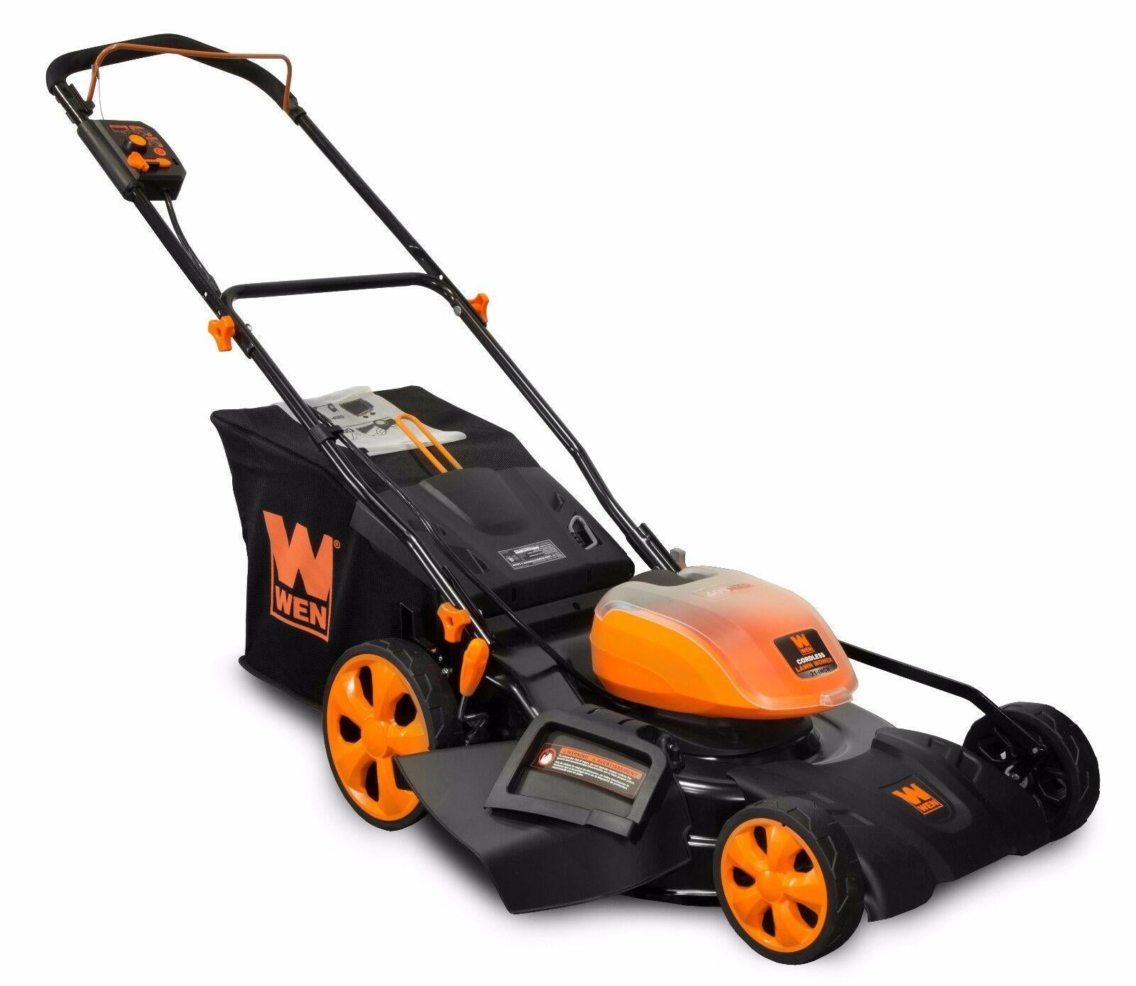 WEN 40441 40V Max Li-Ion 21-Inch 3-in-1 Lawn Mower with Two Batteries & Charger