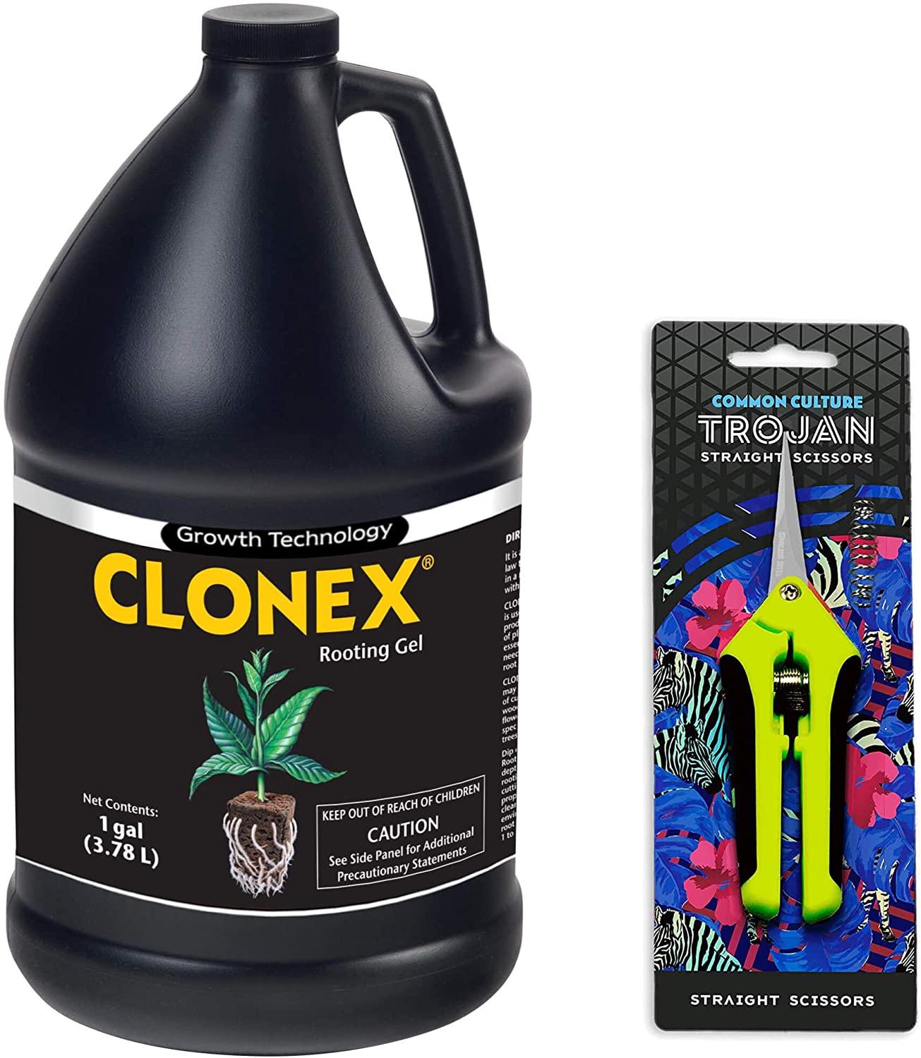 hydrodynamics clonex rooting gel 1 gallon- premium commercial size plant rooting hormone | includes 1 pair of common culture trimming scissors