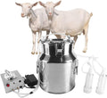 14l milking machine for goats, automatic stainless steel livestock milking equipment for farm household use, stainless steel bucket goat milker, 7l electric milking machine
