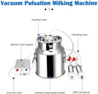 14l milking machine for goats, automatic stainless steel livestock milking equipment for farm household use, stainless steel bucket goat milker, 7l electric milking machine