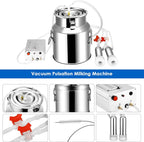 14l milking machine for goats, automatic stainless steel livestock milking equipment for farm household use, stainless steel bucket goat milker, 7l electric milking machine