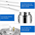 14l milking machine for goats, automatic stainless steel livestock milking equipment for farm household use, stainless steel bucket goat milker, 7l electric milking machine