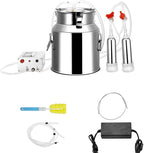 14l milking machine for goats, automatic stainless steel livestock milking equipment for farm household use, stainless steel bucket goat milker, 7l electric milking machine