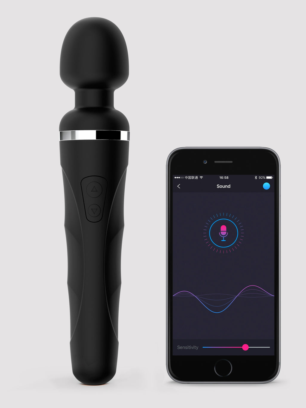 Lovense Domi 2 App Controlled Rechargeable Mini Wand Vibrator, Black