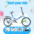 VKEKIEO Folding Bike,26 inch Full Suspension Mountain Bike,21 speed Mens Mountain Bicycle,Green