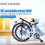 VKEKIEO Folding Bike,26 inch Full Suspension Mountain Bike,21 speed Mens Mountain Bicycle,Green