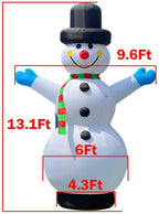 OZIS 13Ft Tall Christmas Inflatable Snowman Decorations with LED Lights - Blow up Party Decoration for Indoor Outdoor Yard - Cute Fun Xmas Holiday Blow Up Party Display