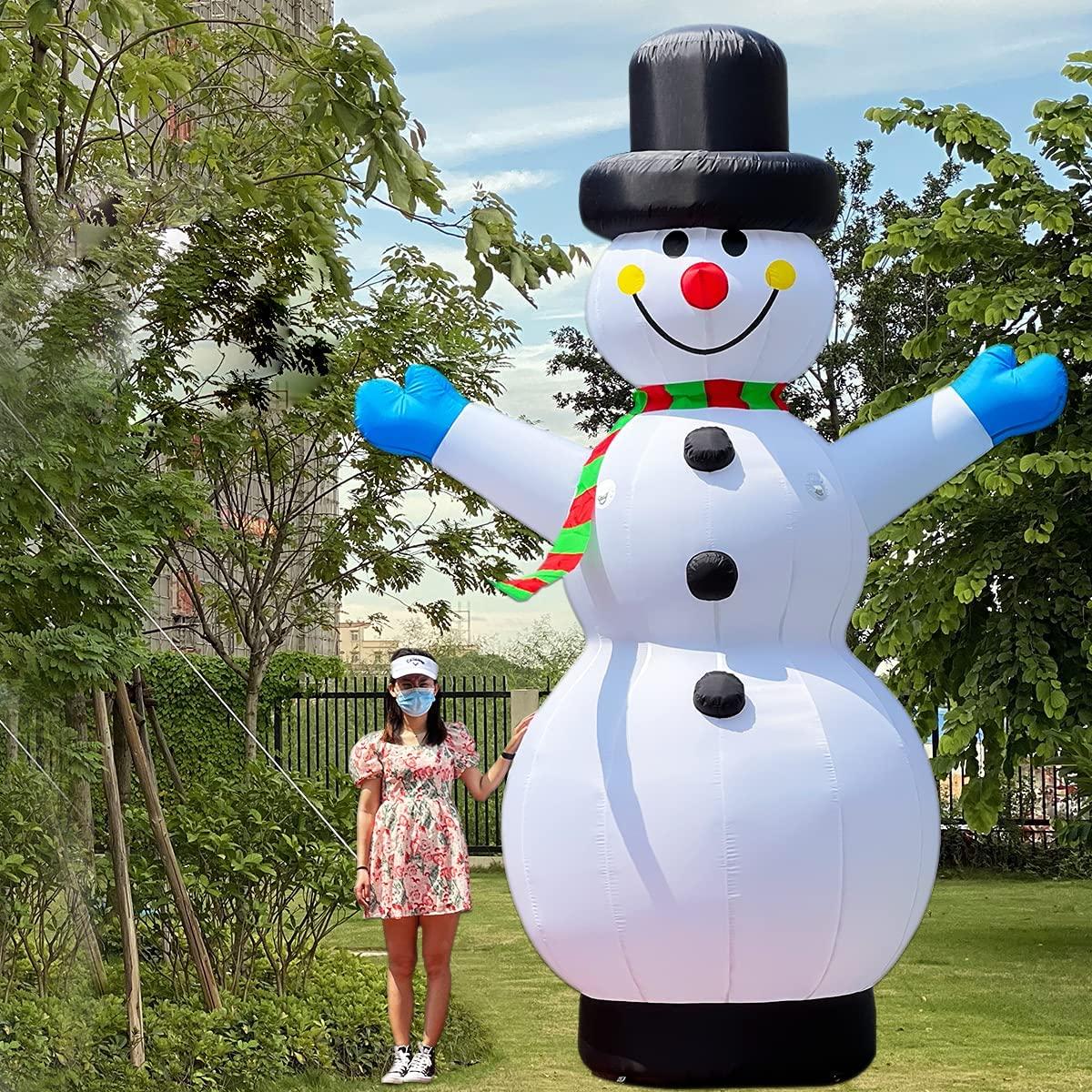 OZIS 13Ft Tall Christmas Inflatable Snowman Decorations with LED Lights - Blow up Party Decoration for Indoor Outdoor Yard - Cute Fun Xmas Holiday Blow Up Party Display