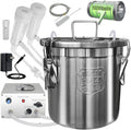 hantop 12l goat milking machine, rechargeable battery powered speed adjustable pulsating vacuum pump, 304 stainless steel milk bucket with auto stop check valve goat milker machine (pro model)