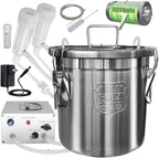 hantop 12l goat milking machine, rechargeable battery powered speed adjustable pulsating vacuum pump, 304 stainless steel milk bucket with auto stop check valve goat milker machine (pro model)