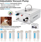 hantop 12l goat milking machine, rechargeable battery powered speed adjustable pulsating vacuum pump, 304 stainless steel milk bucket with auto stop check valve goat milker machine (pro model)