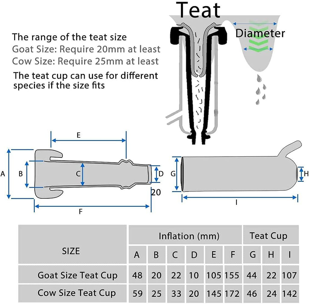 hantop 12l goat milking machine, rechargeable battery powered speed adjustable pulsating vacuum pump, 304 stainless steel milk bucket with auto stop check valve goat milker machine (pro model)