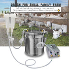 hantop 12l goat milking machine, rechargeable battery powered speed adjustable pulsating vacuum pump, 304 stainless steel milk bucket with auto stop check valve goat milker machine (pro model)
