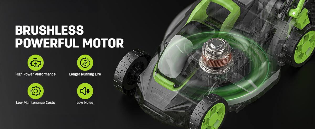 21V 13-Inch Brushless Cordless Lawn Mower, Electric Lawn Mower with 4.0Ah Battery &amp; Charger, 5-Level Height Adjustment, Mulching/Bagging, for Small Yard