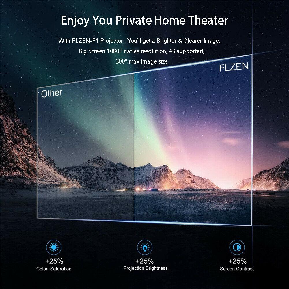 5000 lumen 1080p native led movie projector home theater 4k max tv projector usb