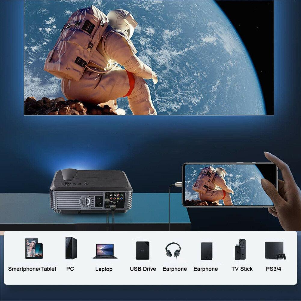 5000 lumen 1080p native led movie projector home theater 4k max tv projector usb
