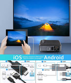 5000 lumen 1080p native led movie projector home theater 4k max tv projector usb