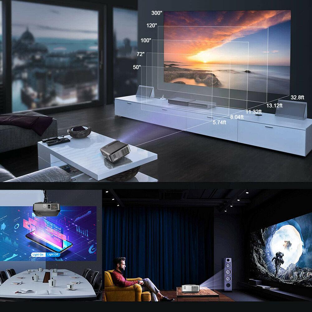 5000 lumen 1080p native led movie projector home theater 4k max tv projector usb