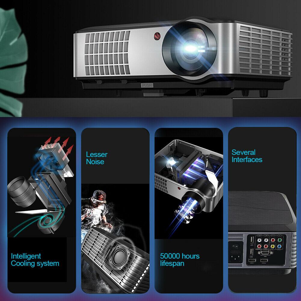 5000 lumen 1080p native led movie projector home theater 4k max tv projector usb
