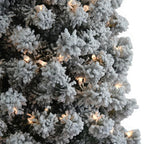 UBesGoo 7.5ft Flocked Pencil Christmas Tree, with 385 Lights
