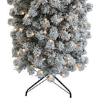 UBesGoo 7.5ft Flocked Pencil Christmas Tree, with 385 Lights