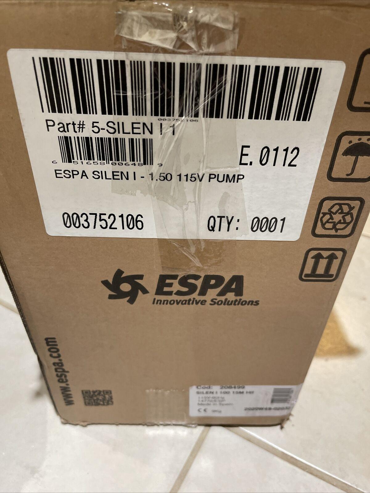 espa silen 1 above ground pool pump, 1.5hp, 115v new