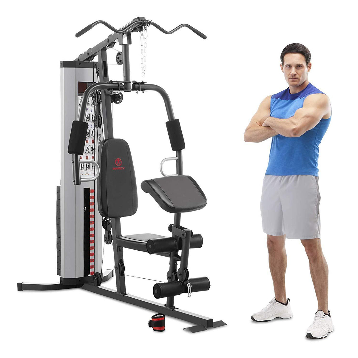 Marcy Pro MWM-988 Home Gym System 150 Pound Adjustable Weight Stack Machine