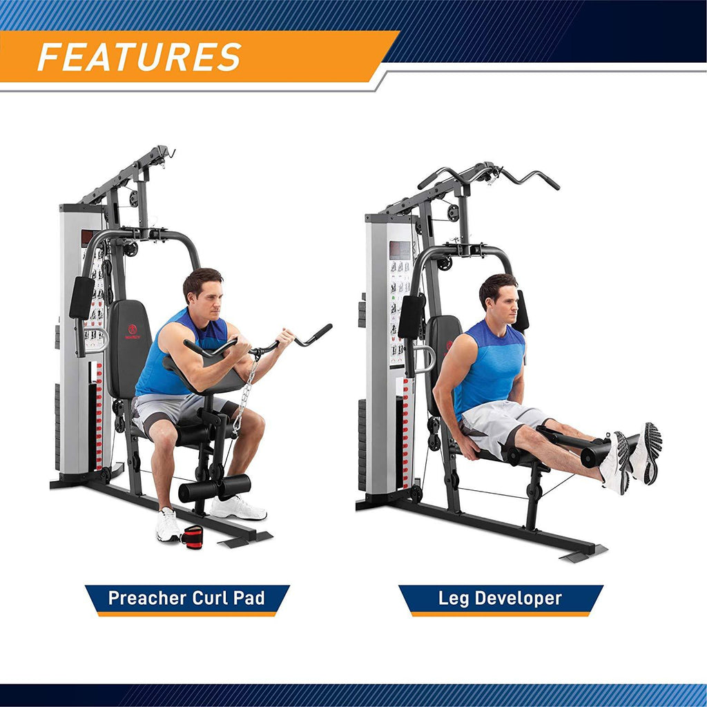 Marcy Pro MWM-988 Home Gym System 150 Pound Adjustable Weight Stack Machine