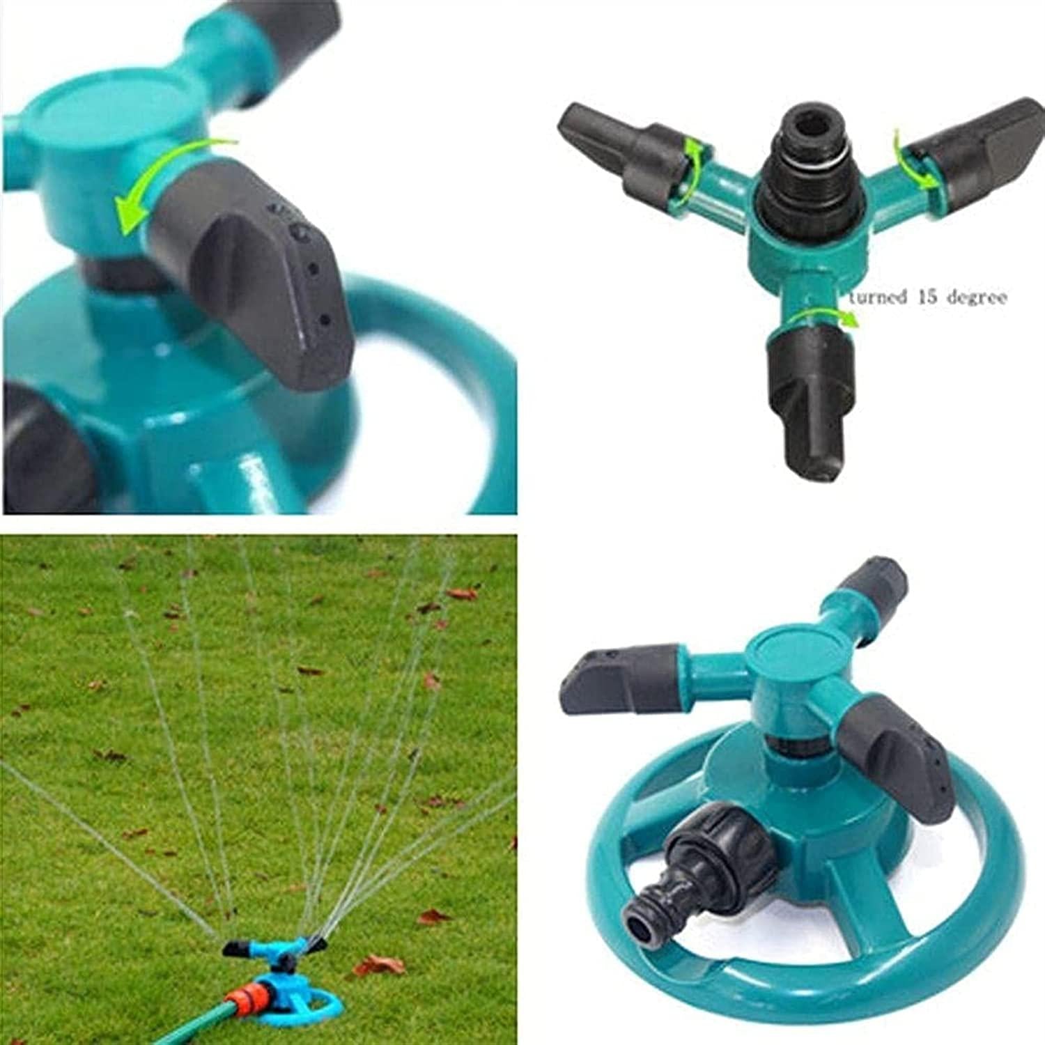 Sprinklers Garden Garden Automatic Watering Grass Lawn 360 Degree Fully 3 Nozzle Circle Rotating Irrigation System (Color : Blue, Size : 100PCS)