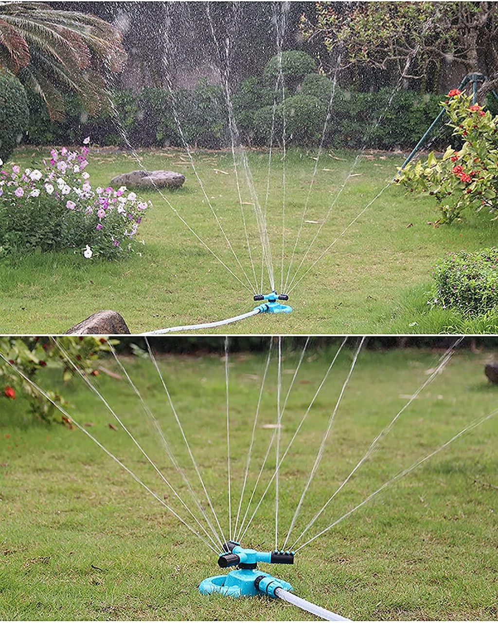 Sprinklers Garden Garden Automatic Watering Grass Lawn 360 Degree Fully 3 Nozzle Circle Rotating Irrigation System (Color : Blue, Size : 100PCS)