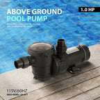 1.0/1.5/2.0 hp swimming pool pump in/above ground w/ strainer basket etl listed