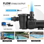1.0/1.5/2.0 hp swimming pool pump in/above ground w/ strainer basket etl listed