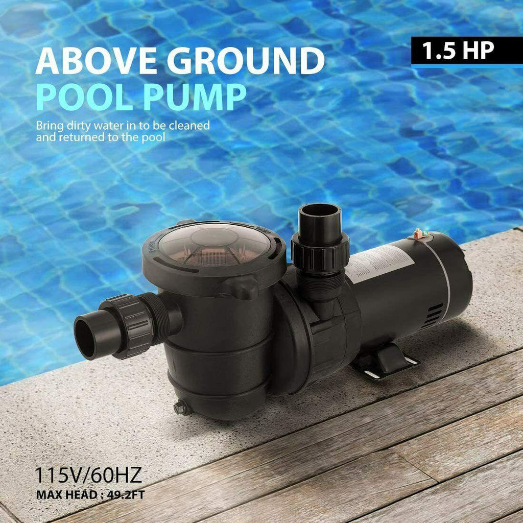 1.0/1.5/2.0 hp swimming pool pump in/above ground w/ strainer basket etl listed