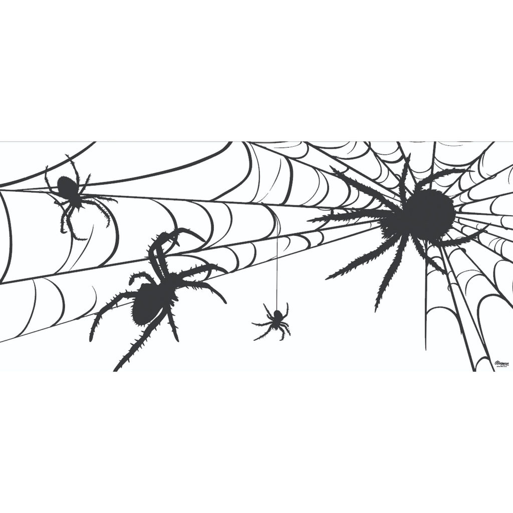 White and Black Spiders Halloween Double Car GaraDoor Party Banners, 16' x 7' by Showdown Displays